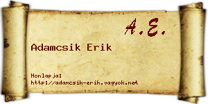 Adamcsik Erik névjegykártya